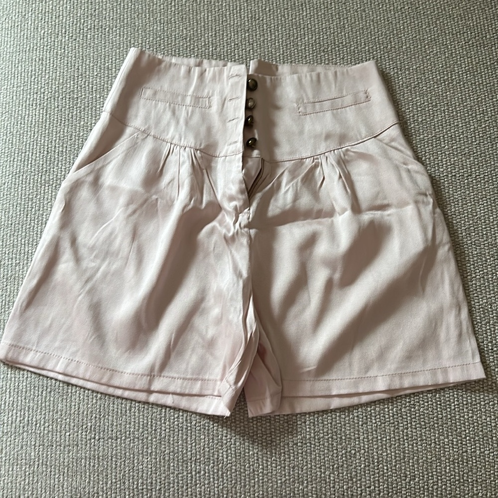 Forever New Vintage Light Pink Silk Like Shorts in Small High Waist